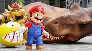 Super Mario & Pac-Man Team Up to Save the Princess from Bowser and  Dinosaur!