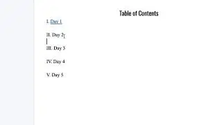 Table of Contents in Google Docs