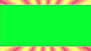 Sunburst Border Animation Video Frame Green Screen HD Footage | Chroma key