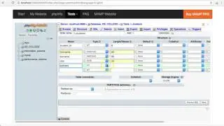 students table in phpmyadmin as part of a college database