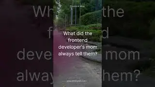 What did the frontend developers mom always tell them?