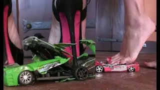 ⚡️ Code 252 ◾ Miss Iris crushing toy cars under her sexy heels ◾ Pedal Vamp Pedal Pumping