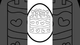 magic drawing glitter cakes 🎂🍰 coloring pages for kids - part 2 - ⭐ BIRTHDAY Candy Land Art ⭐