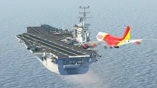 Giant Boeing 747 Emergency Landing on Aircraft Carrier