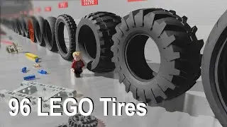 96 Lego Tires size comparison walk around Lego Technic