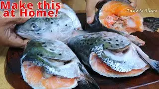 After Watching this Video❗You will want to buy all the Salmon head in the market💯 Tastiest Salmon!