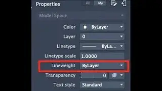 How to change line weight, color and transparency in Autocad - [AUTOCAD PROPERTIES TOOLBAR]