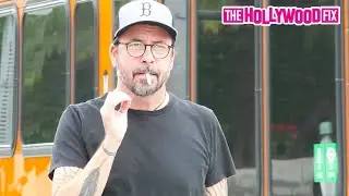 Dave Grohl Trolls Paparazzi & Ignores Annoying Questions While Out With His Wife Jordyn Blum In L.A.