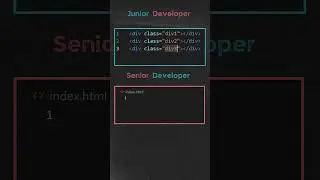 Junior Developer vs Senior Developer. #programming #coding #html #css #javascript #dsa #webdeveloper