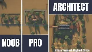 | Noob vs Pro vs Architect | African Savannah Elephant | Planet Zoo