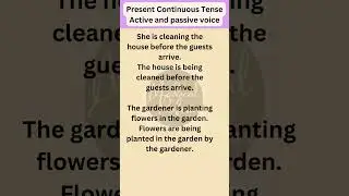 Present Continuous Tense Active and passive voice 