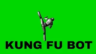Greenscreen Kung Fu Robot fighting demonstration