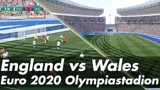 This is England vs Wales | PES 2020 Euro 2020 Highlights | DLC 7.0 Gameplay | Olympiastadion Camera