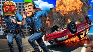 OB & I Caused a HUGE Highway Crash & Broke Police Simulator!