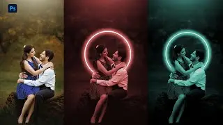 Neon Light Effect Photoshop Tutorial | How to Create Glowing Lines on Portrait Image - Photoshop