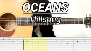 Hillsong - Oceans (Where Feet May Fail) (EASY Guitar Tabs Tutorial)