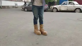 Мой сын (6 лет) в берцах Sierra Wellco. Первый выход.