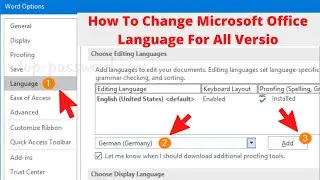 How To Change Microsoft Office Language For All Version || Office Language Change