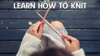 LEARN HOW TO KNIT  - easy beginner's project: cute dishcloth