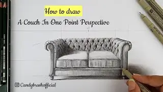 How to Draw A Couch In One Point Perspective | Step By Step