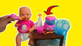 Baby Doll Neuco's first feeding with baby doll Spoon and doll accessories