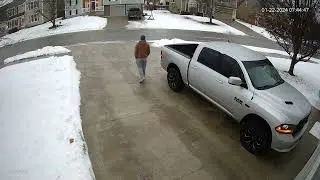 Man Takes Tumble While Walking on Ice Covered Driveway - 1482855