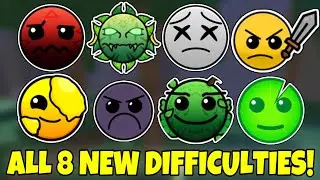 How to get ALL 8 NEW GEOMETRY DASH DIFFICULTIES in Find the Geometry Dash Difficulties 202 - Roblox