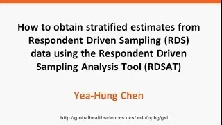 BSS Data Analysis - Stratified estimates from RDS data