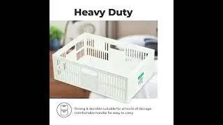 ECO LIVING CARTON DEAL 12Pcs/Pack Heavy Duty Rect. Space Saving&Stackable Storage Basket,ECO-1540-12