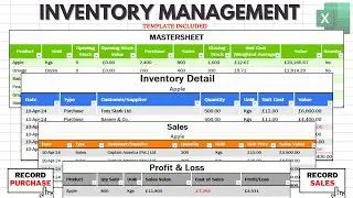 Excel Inventory Management | Automated Template with VBA for Stock, Sales Tracking, Profit & loss