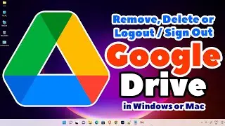 How to Remove, Delete or Logout  Sign Out Google Drive from PC or Laptop - Hindi