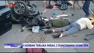 Kecelakaan Beruntun 4 Kendaraan di Padang, 5 Orang Luka Parah - BIM 22/02