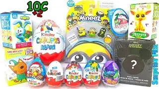 12 Киндер Сюрпризов ТРИ КОТА Миньоны СМЕШАРИКИ Funko Микки Маус... Unboxing Kinder Surprise TOYS