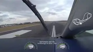 Demo flight  of Antonov AN-178 at Farnborough Air Show 2018
