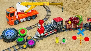 Diy tractor making road with fully loaded truck science project