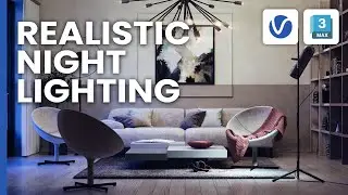 Realistic interior night lighting with V-Ray for 3ds Max