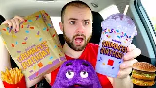 McDonald's NEW Grimace Birthday Meal REVIEW + Grimace's Purple Shake!