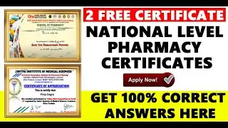 2 Free National Level Pharmacy Certificate 2021 | Free Online Course with Certificate