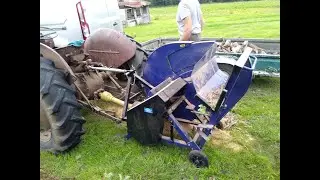 3' circular saw on a Ferguson 35! Cutting and splitting firewood