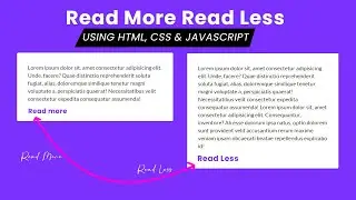 Read More / Read Less Button with JavaScript | No Plugin HTML CSS JavaScript Tutorial