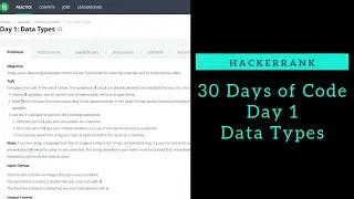 Data Types || HackerRank || Day 1 || Python