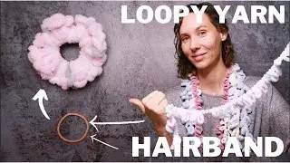 A makeover for ugly hair bands * using a piece of loopy yarn