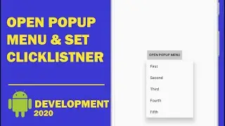 Android tutorial  - 55 - Popup Menu | How Open Popup Menu & Set Click Listener  on Option Menu