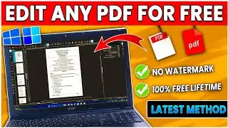 How to Edit Any PDF File on PC/Laptop Windows- 2024 For Free⚡Free PDF Editor🤯PDF Editing For Free💻🖥️