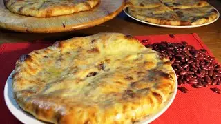 Lobiani. Georgian Bean-Stuffed Bread. Vegetarian.