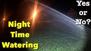 Watering Grass At Night