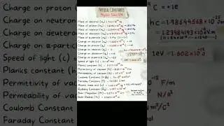 physical constant formula 