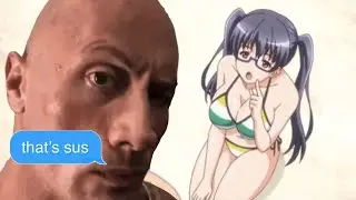 Freaky Anime girl || The rock reaction meme