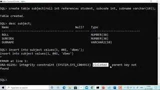 Foreign Key Implementation with Example in SQL - Hindi