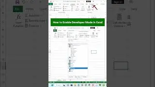 How to enable Developer Mode in Excel.